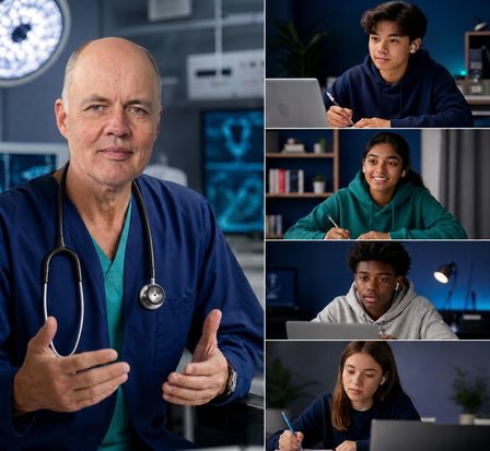 Live morning Zoom sessions — Dr. Scheepers teaching students